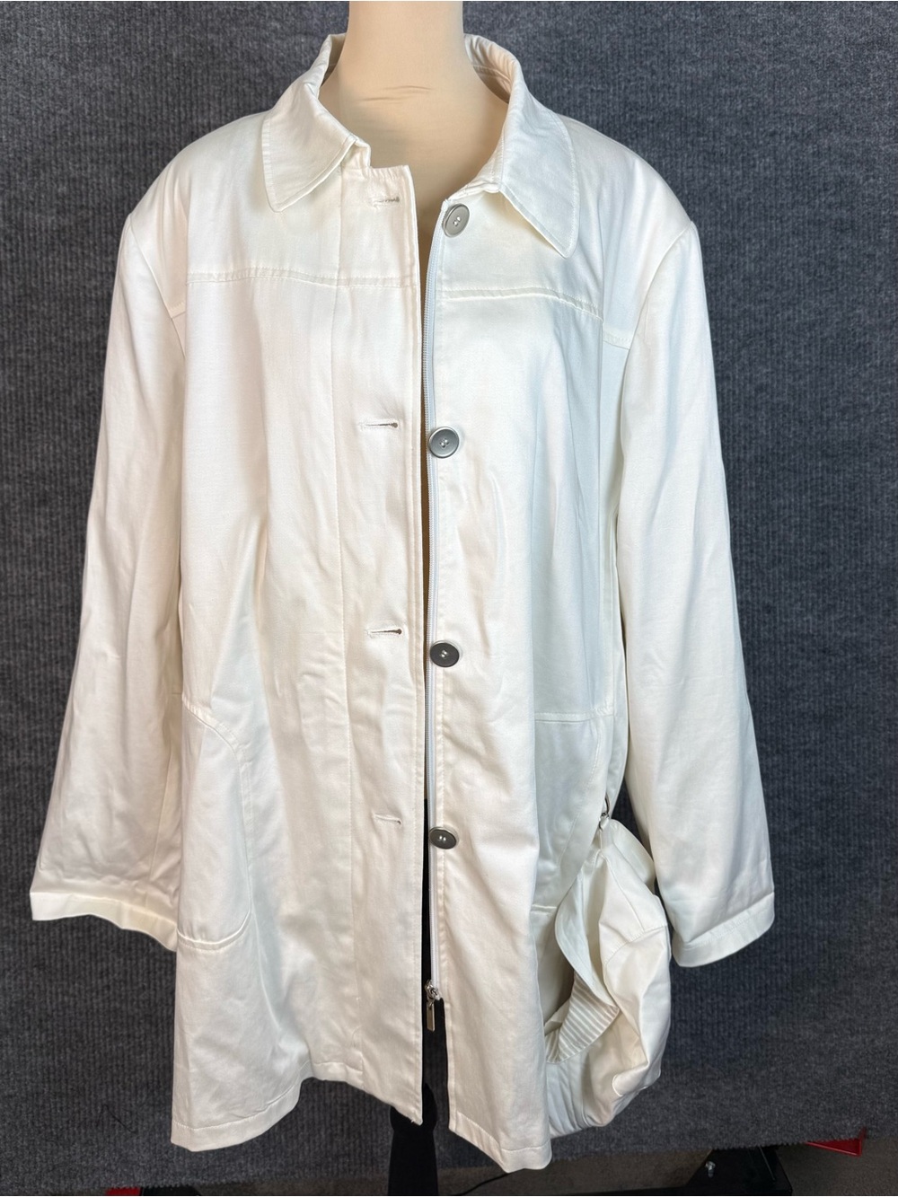Pendleton Women’s Raincoat & Bucket Hat Lined Size 2X Ivory Trench Coat - Picture 2 of 8